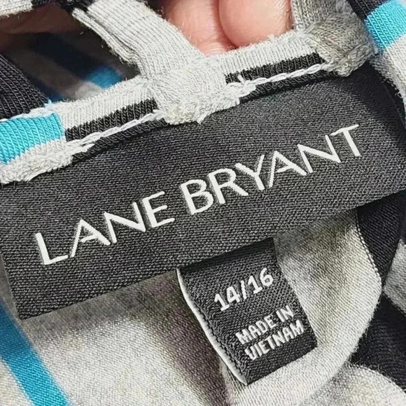 Lane Bryant Womens Striped Cold Shoulder Maxi Dress 14/16 Cuto out Sleeveless - Picture 5 of 9